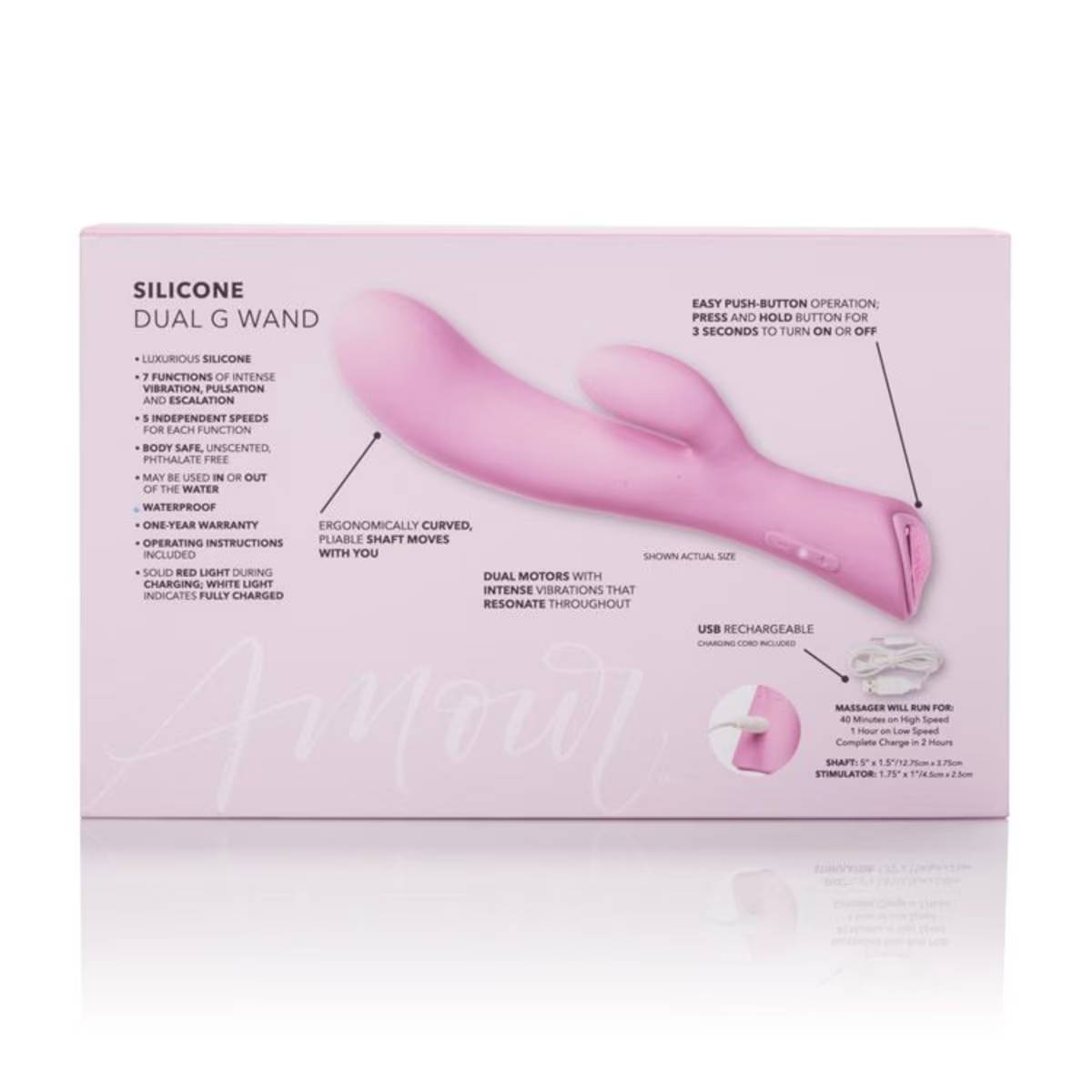 Jopen Amour Silicone Dual G Rabbit Wand Massger Rabbit Vibrators