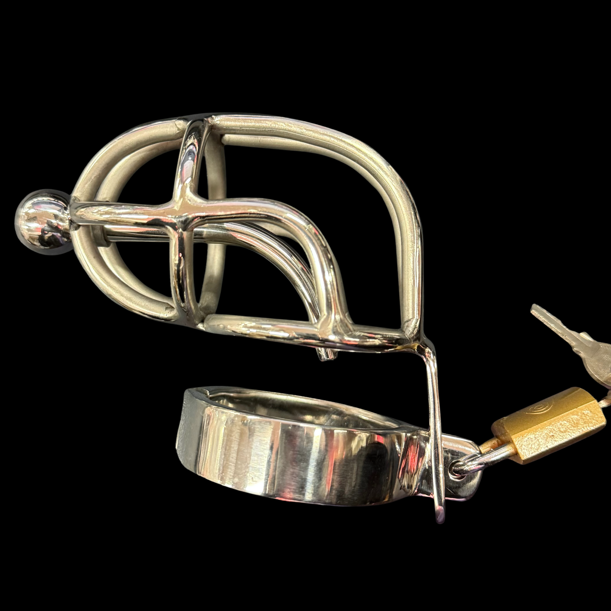 Hells Couture Bent Cum Thru Cock Cage Male Chastity