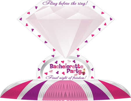 Bachelorette Party Diamond Ring Novelty Centerpiece - Party Gifts and Novelties