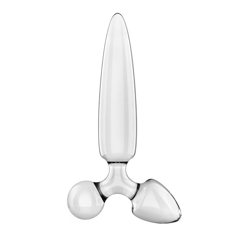 Satisfyer Triple Crystal 1 Glass 3-in-1 Butt Plug Clear Butt Plugs