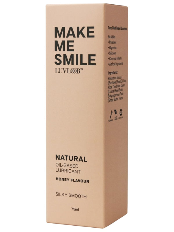 Luvloob Make Me Smile Oil Based Lubricant Honey 75ml Massage Oils and Lubricants