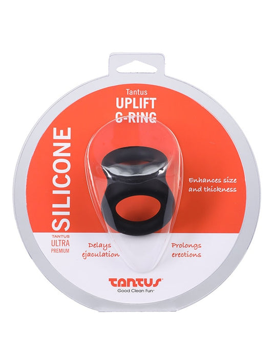 Tantus Uplift Silicone Cock Ring Onyx - Cock Rings