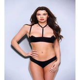 Baci 2 piece Sexy Quarter Cup Bra & G-String Set Black Bras and Bra Sets