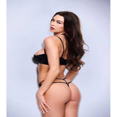 Baci 2 piece Sexy Quarter Cup Bra & G-String Set Black Bras and Bra Sets