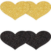 NS Novelties Pretty Glitter Hearts Shape Nipple Pasties 2 Pair Breast and Nipple Toys