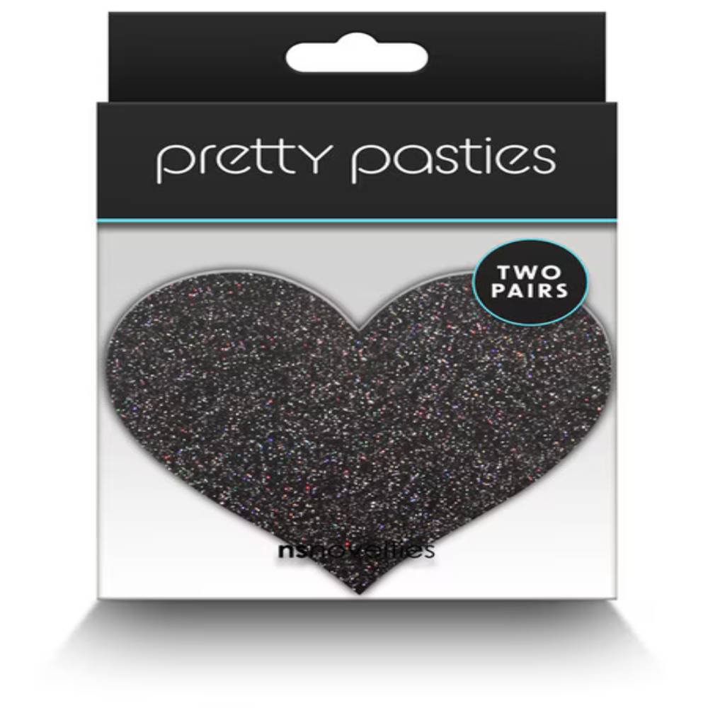 NS Novelties Pretty Glitter Hearts Shape Nipple Pasties 2 Pair Breast and Nipple Toys