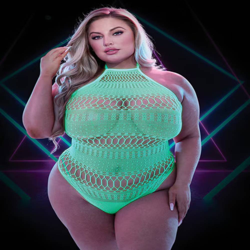 Lapdance Lingerie Glow In The Dark Teddy with Halter Neck Teddies and Bodysuits