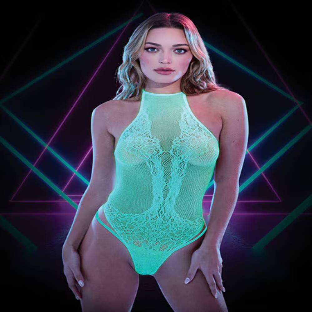Lapdance Lingerie Glow In The Dark Womens Sheer Teddy Teddies and Bodysuits