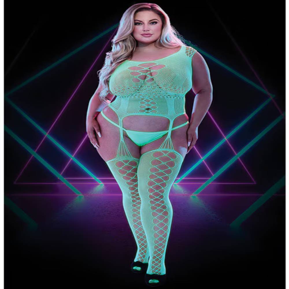 Lapdance Lingerie Glow In The Dark Fishnet Keyhole Bodystocking Body Stockings