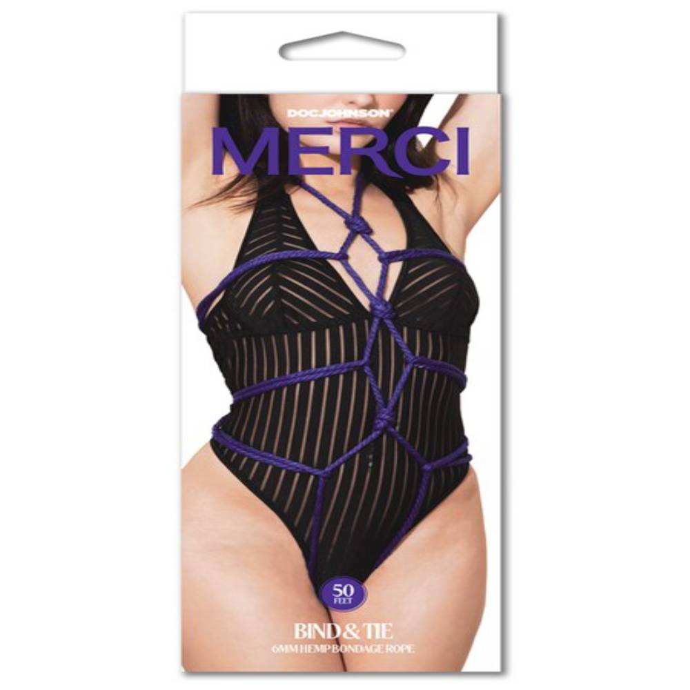 Kink Merci Bind and Tie 6mm Hemp Bondage Play Rope 50 Feet Cuffs and Restraints