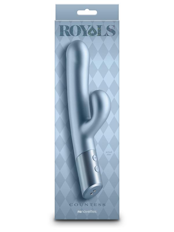 NS Novelties Royals Countess Recharable Rabbit Vibrator Metallic Seafoam Rabbit Vibrators