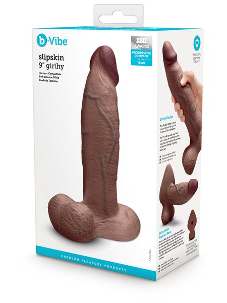 B-Vibe Slipskin Girthy 9 Inch Realistic Silicone Dildo Realistic Dildos