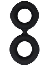 Playful Nero Liquid Silicone Connected Cock Ring Silicone Cock Rings