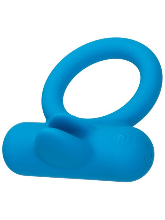 California Exotics Silicone Rechargeable Double Trouble Cock Ring - Vibrating Cock Rings