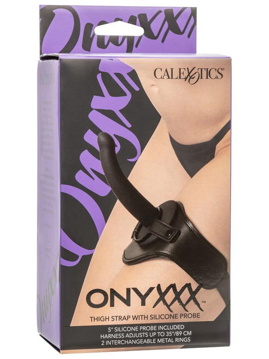 California Exotics Onyxxx Thigh Strap On With Silicone Probe - Strap On Sextoys