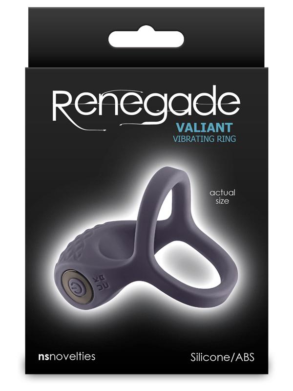 Renegade Valiant Rechargeable Mens Cock Ring Gray Vibrating Cock Rings