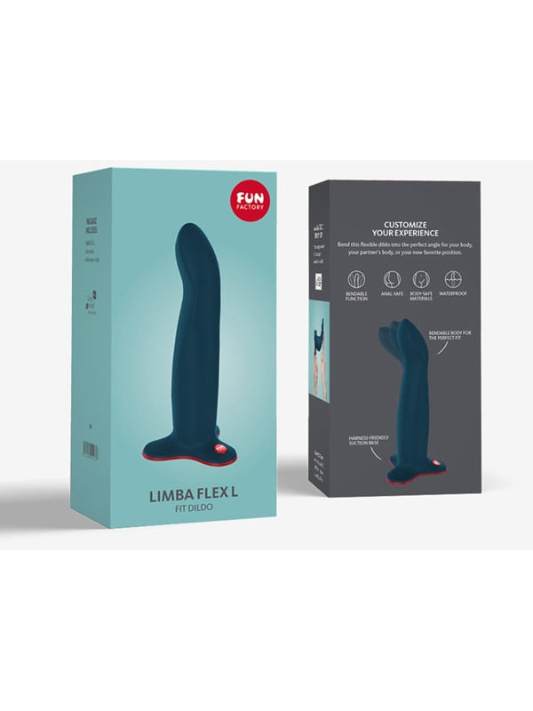Fun Factory Limba Flex L Fit Vibrating Dildo Velvet Blue Vibrating Dildos