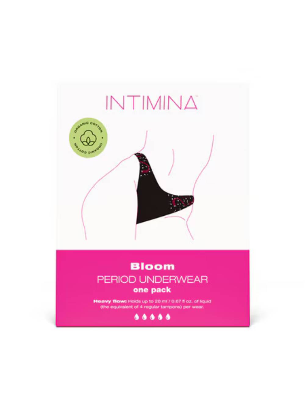 INTIMINA Bloom Menstrual Womens Sexy Underwear 1 Pack G-Strings, Panties and Shorts