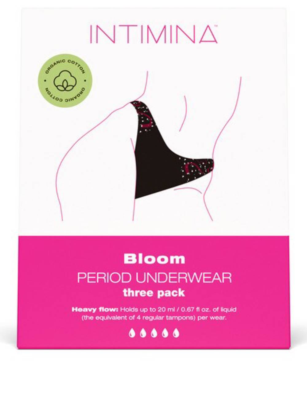 INTIMINA Bloom Menstrual Womens Panties 3 Pack G-Strings, Panties and Shorts