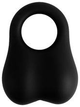Playful Nero Liquid Silicone Weighted Ball Ring Black Stretchy Cock Rings