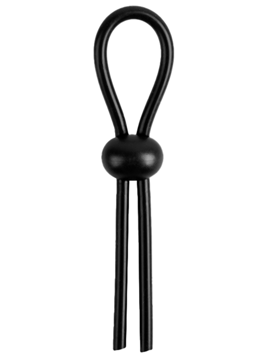 Playful Nero Adjustable Silicone Short Lasso Cock Ring Stretchy Cock Rings