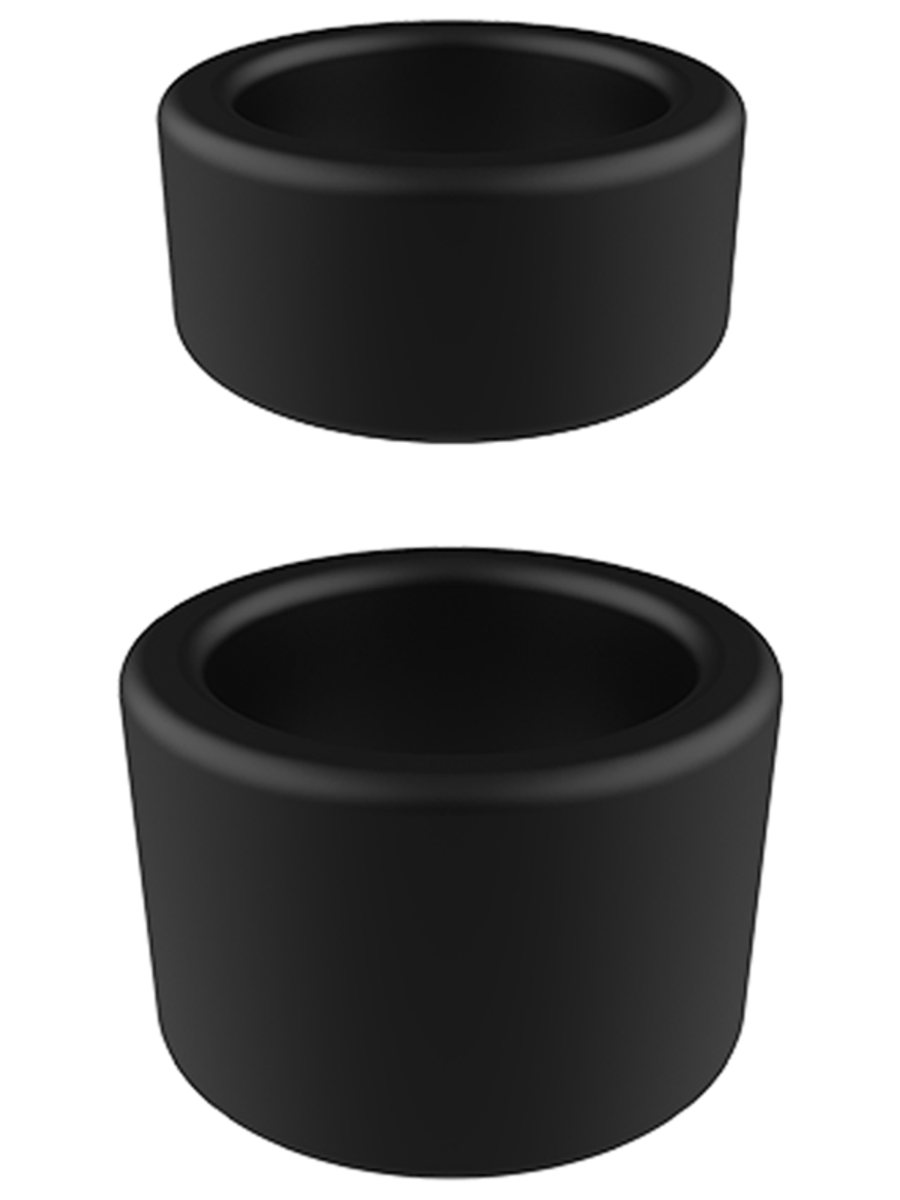 Playful Nero Liquid Silicone 2 Pack Ball Stretcher Rings Black Ball Stretchers and Crushers