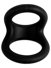 Playful Nero Soft Silicone Two Way Cock Ring Black Stretchy Cock Rings