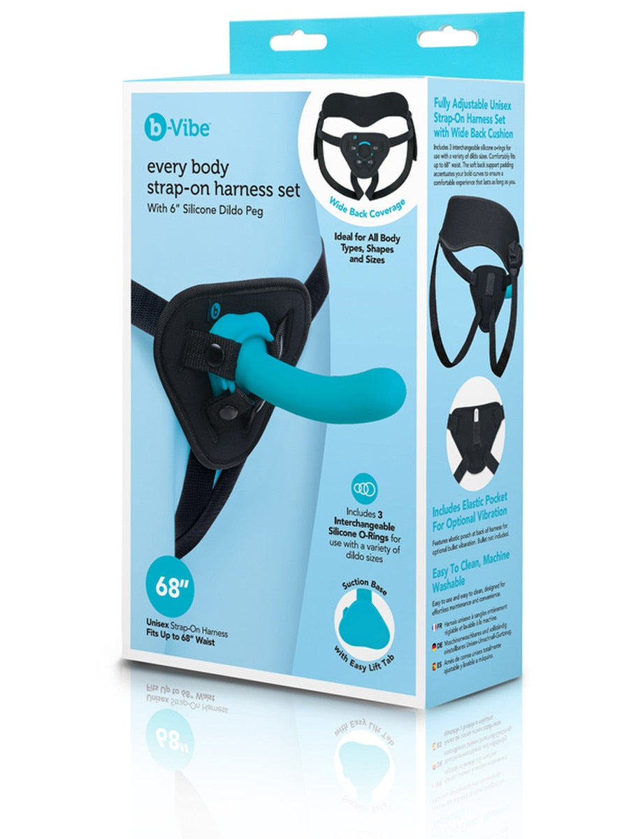B-Vibe Every Body Strap-On Harness Set with 6 Inch Dildo Strap On Sextoys