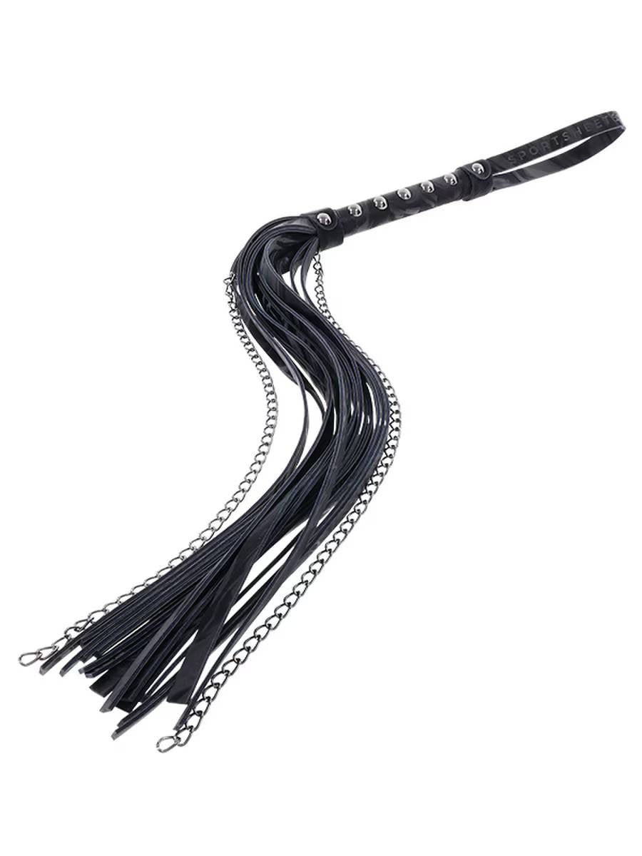 Sportsheets Velvet Noir Chain BDSM Play Flogger Whips And Crops