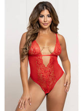 Seven 'til Midnight Mesh Teddy with Open Crotch Red Teddies and Bodysuits