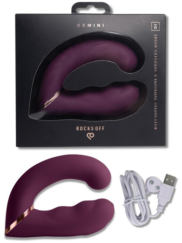Rocks Off Gemini USB Rechargeable G Spot Vibrator Burgundy G-Spot Vibrators