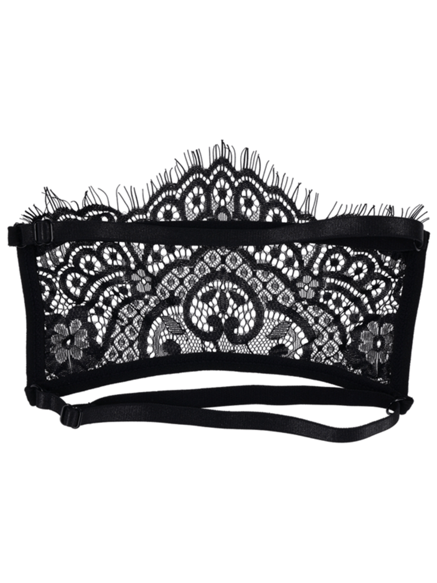 Sportsheets Sex and Mischief Veiled Vision Lace Blindfold Black Masks And Blindfolds