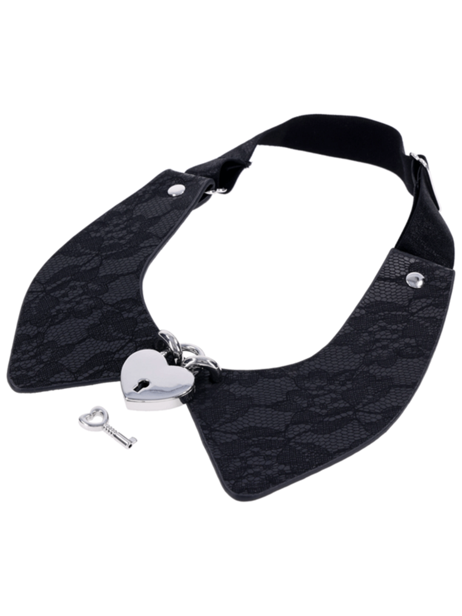 Sportsheets Sex and Mischief Heartbound Lace Day Collar Black Collars and Leads
