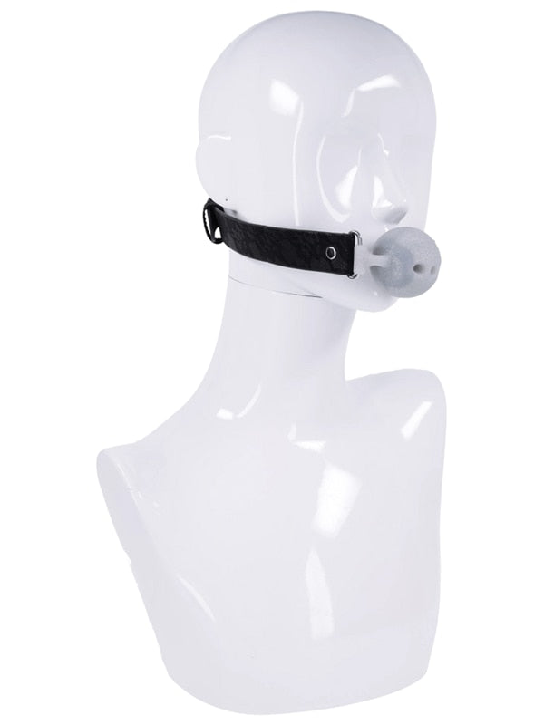 Sportsheets Sex and Mischief Silicone Breathable Ball Gag Black Bondage Gags and Bits