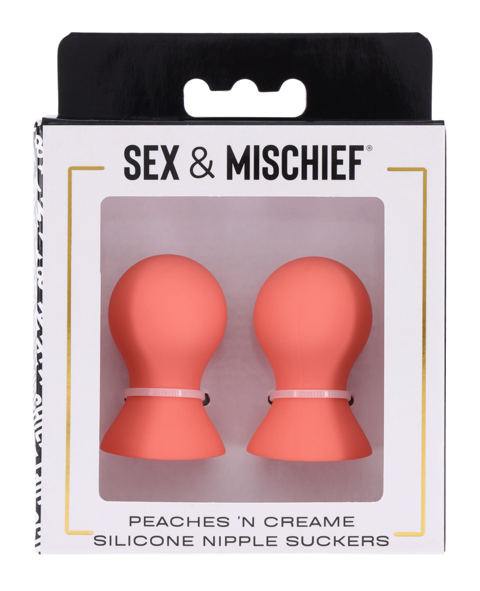 Sex and Mischief Peaches n CreaMe Silicone Nipple Suckers Nipple and Clit Clamps