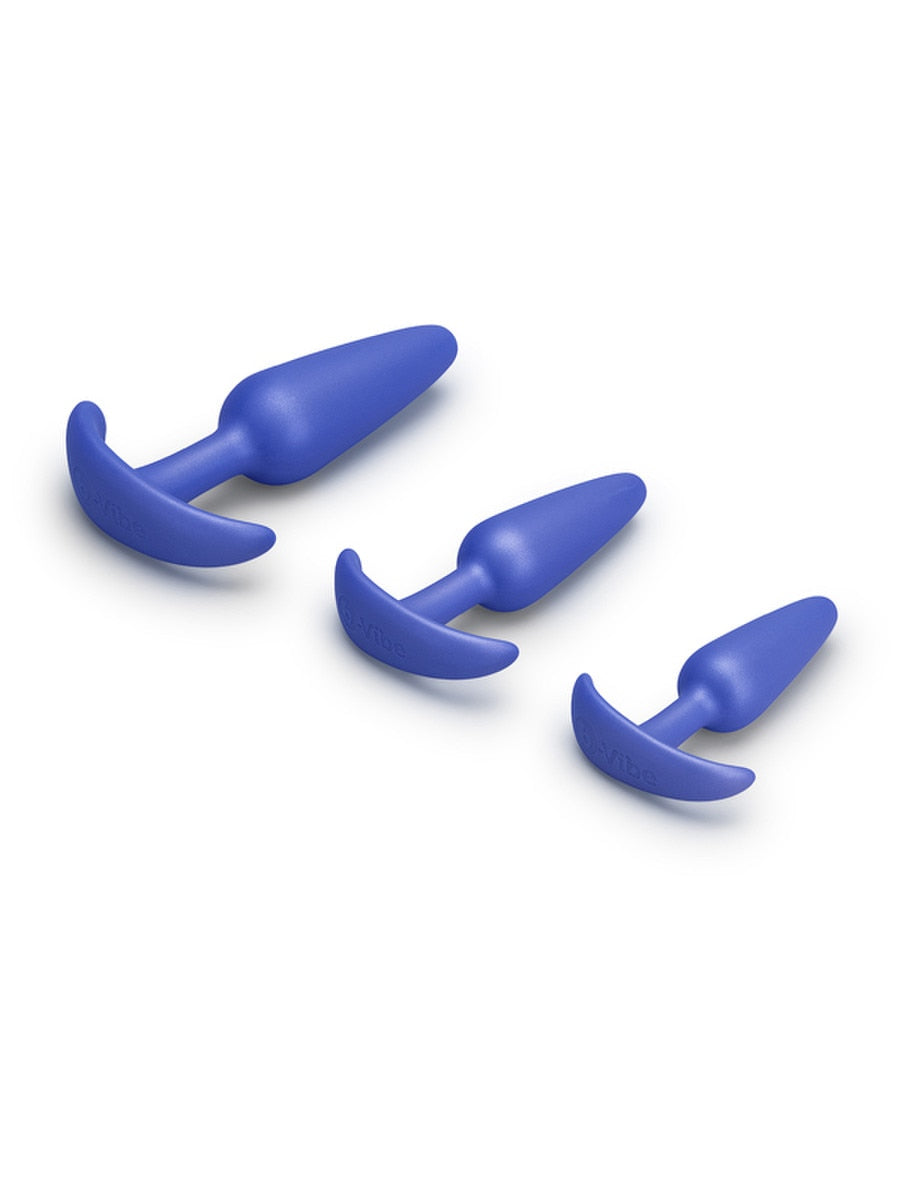 b-Vibe Butties Beginner Booty 3-Piece Anal Training Set Blue Butt Plugs