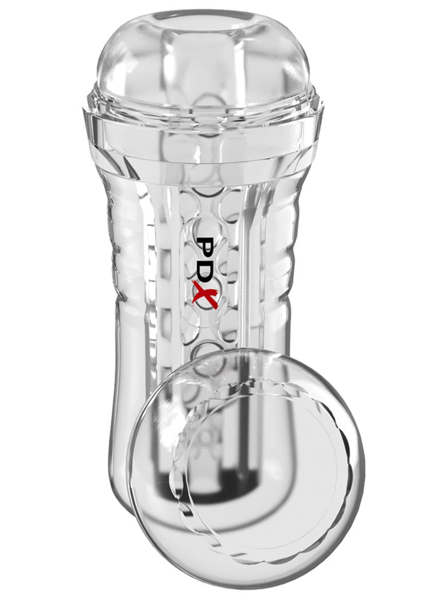 PDX Elite ViewTube See-Thru EZ-Grip Stroker Masturbators and Strokers