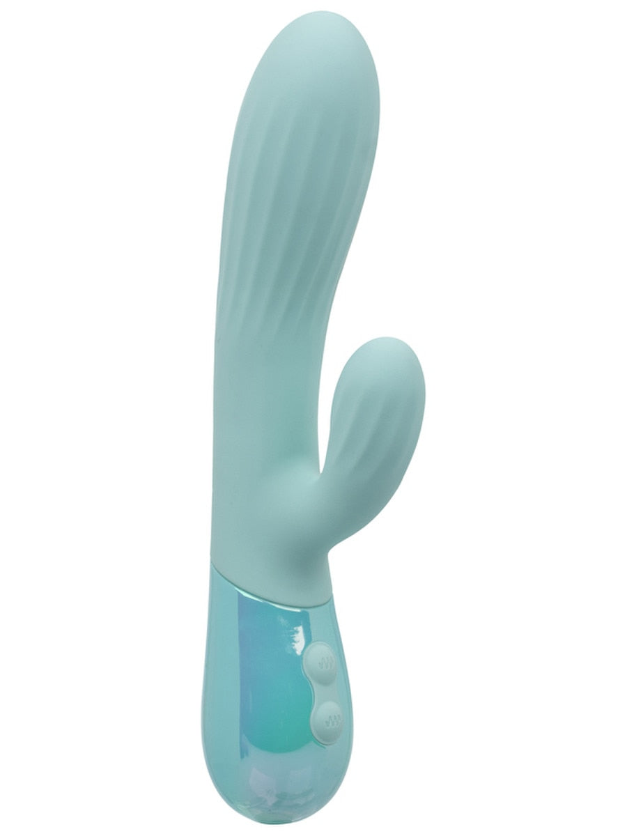 California Exotics Aura Dual Ripple Rabbit Vibrator Light Blue Rabbit Vibrators