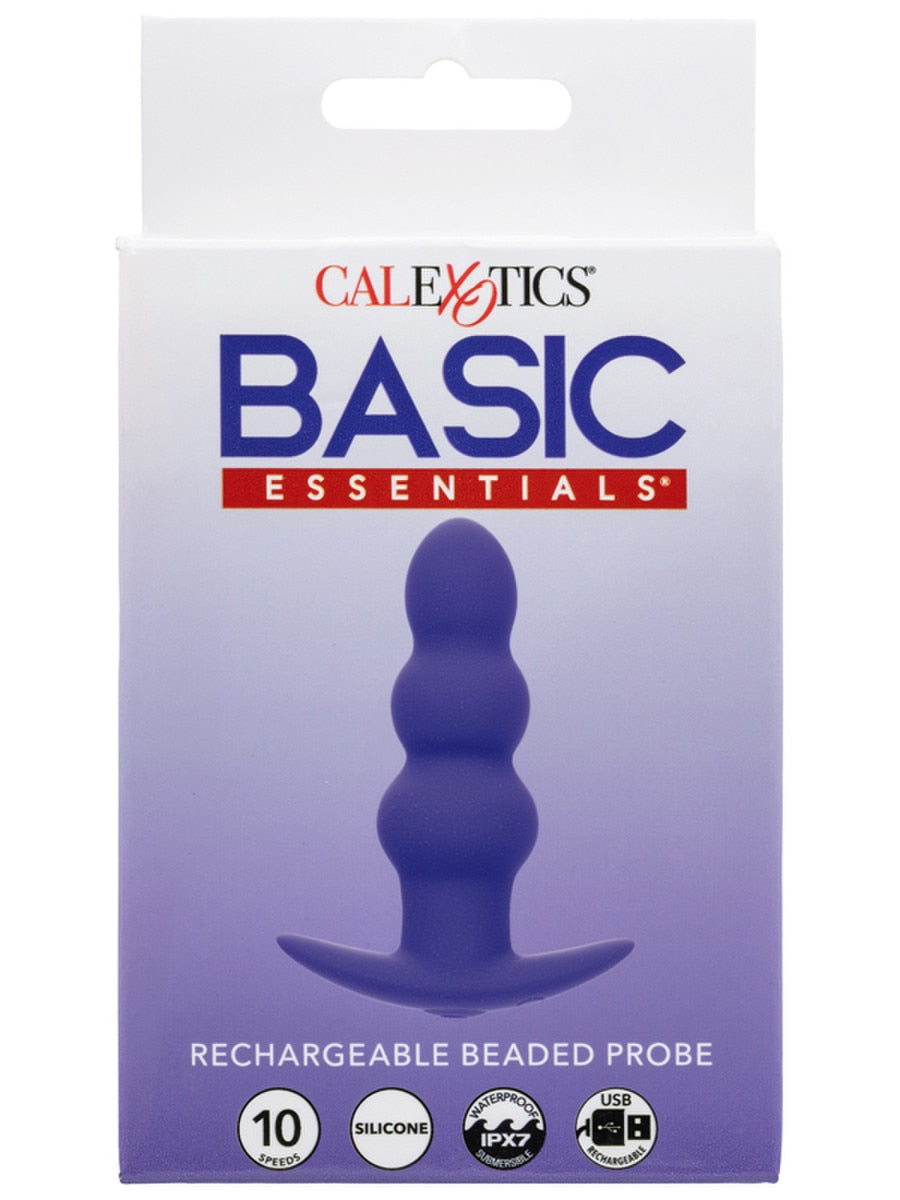 CalExotics Basic Essentials Rechargeable Beaded Anal Probe Butt Plugs
