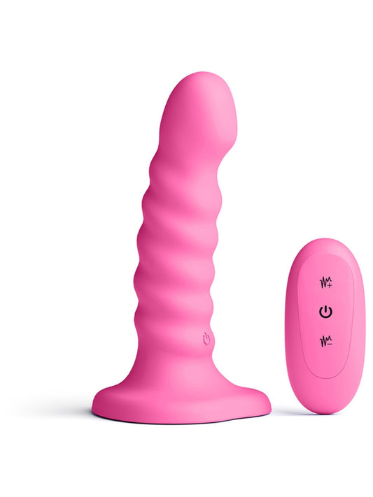 NS Novelties Colours Ribbed 5 inch Remote Control Dildo - Vibrating Dildos