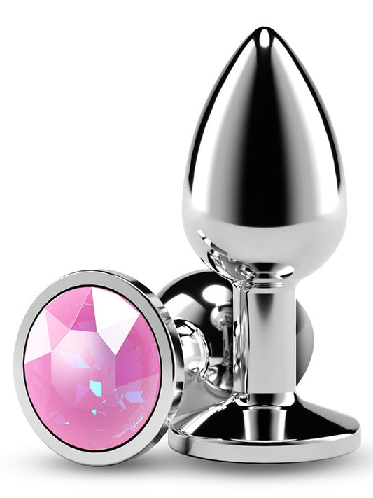 NS Novelties Rear Assets Silver Coloured Gem Butt Plug Small - Butt Plugs