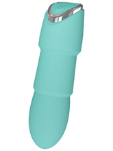 Full Circle Secret Ribbed USB Rechargeable Bullt Vibe Teal Bullet Vibrators