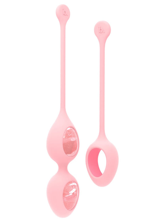 Biird Yonii Set of 2 Quartz Eggs Massager Pink Love Eggs and Kegel Exercisers
