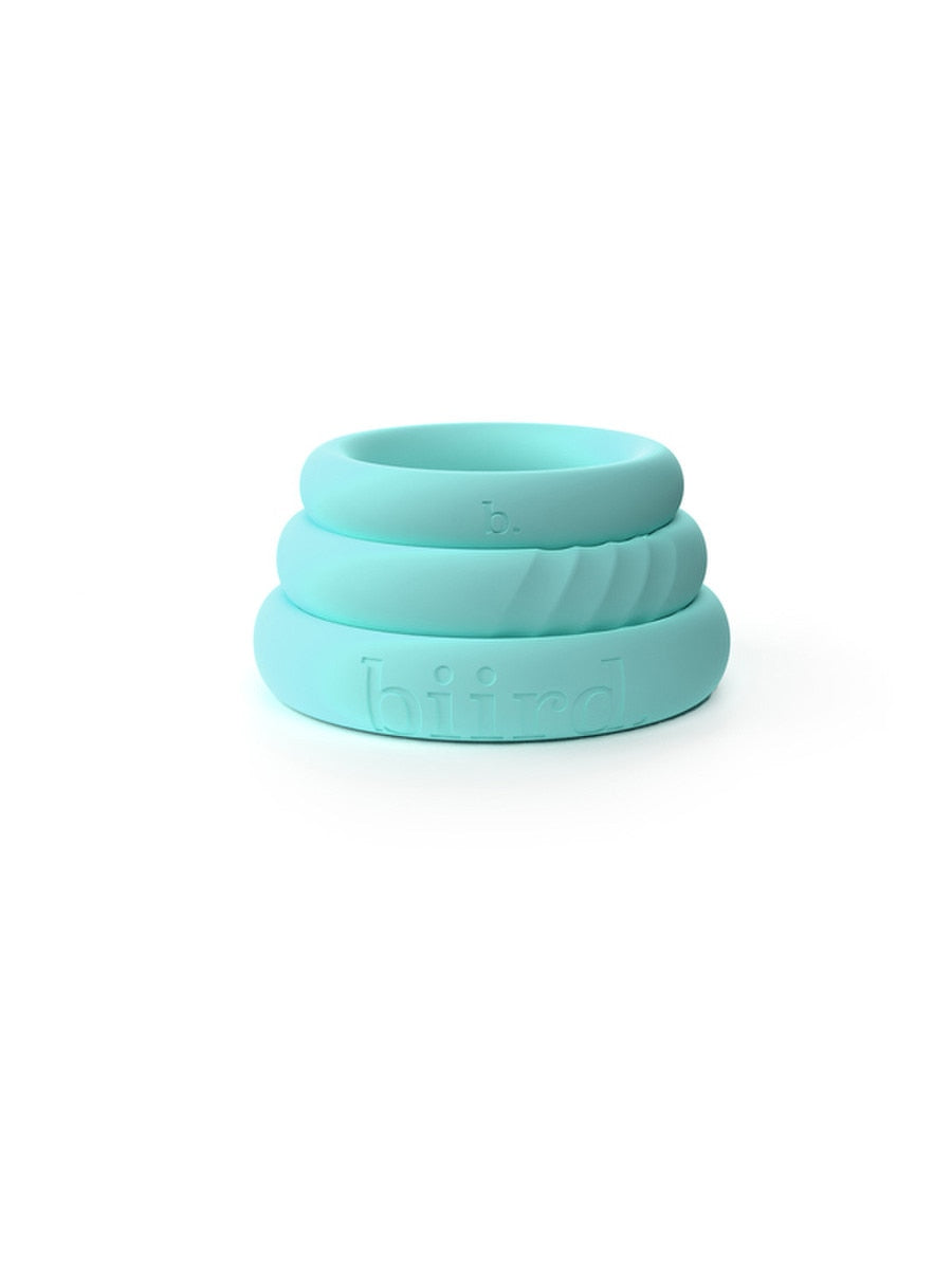 Biird Riin Set of 3 Silicone Penis Rings Aquamarine Cock Ring Sets