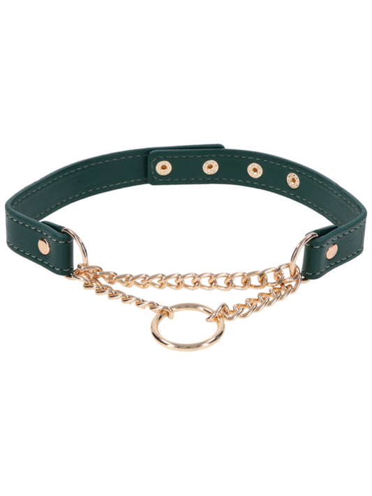 Sportsheets Indica Day Faux Leather Bondage Collar Emerald Collars and Leads