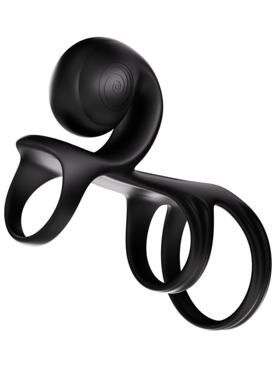 SVibe Snail JOVI Arc Couples Vibrating Cock Ring Black Vibrating Cock Rings