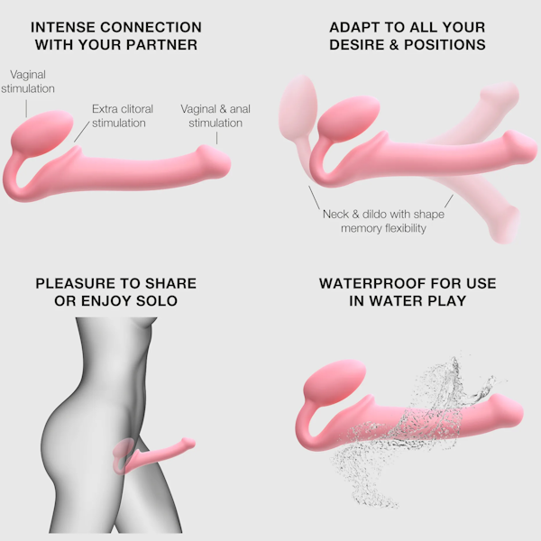 STRAP-ON-ME NEW Bendable Strap-On Flexible Dildo Pink Strap On Sextoys