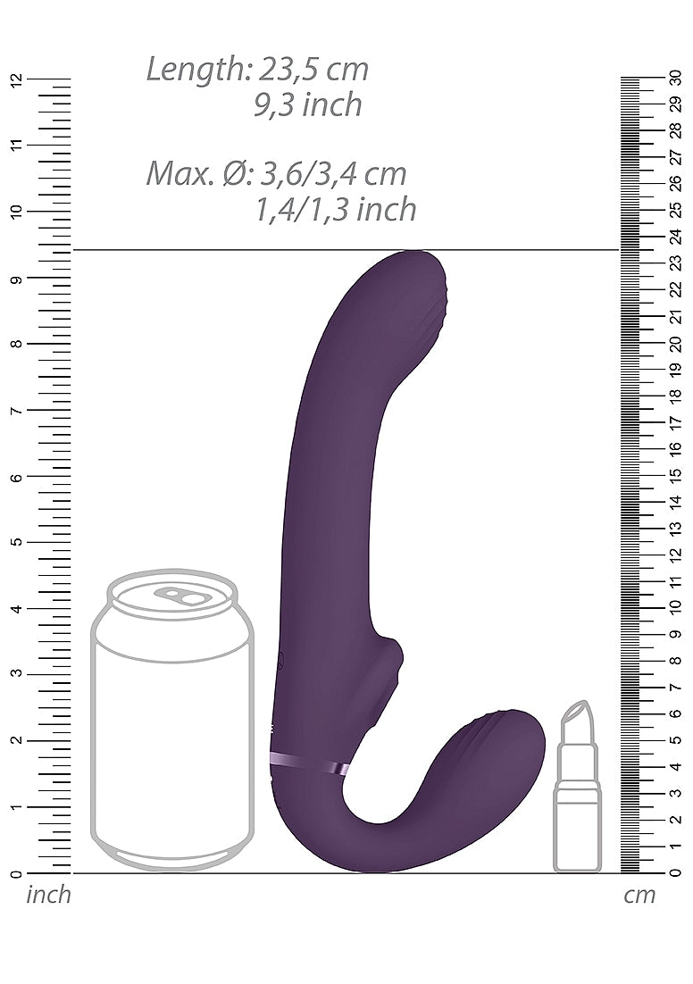 Vive Ai Dual Vibrating & Air Wave Tickler Strapless Strap On Strap On Sextoys