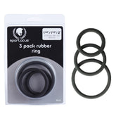 3 Pack Rubber Cock Ring Set Cock Rings