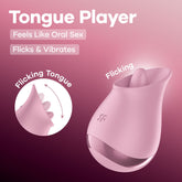 Satisfyer Tongue Player Rechargeable Clitoral Stimulator Pink Clit Ticklers and Pulsators